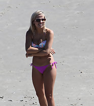 Sexy blonde at the beach