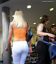 Blonde Babe At The Shoestore