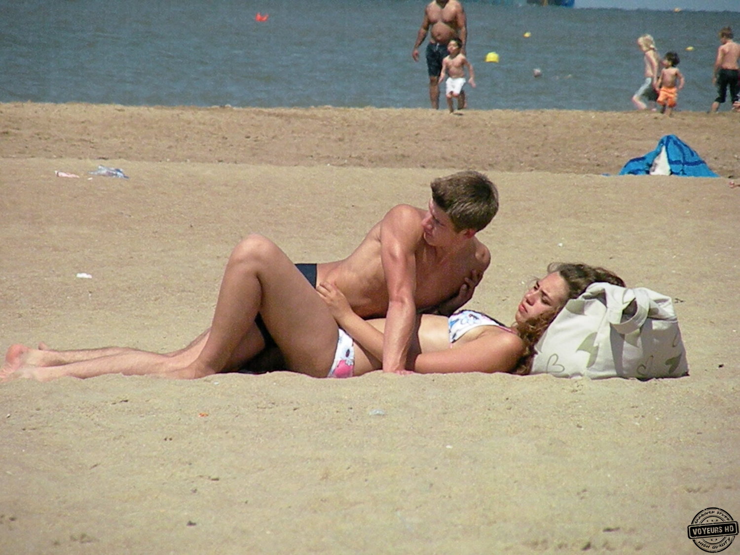 amateur teen couple beach video