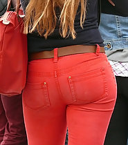 Hot teen ass in red pants