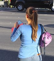 Latina jeans ass on the street