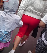 Hot Ass In Red Leggins