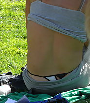 Thong Exposed In Park