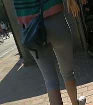 Hot girl in grey leggins