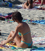 Nice girl in thong on the beach