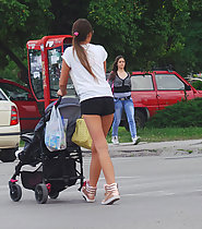 Hot young mom caught on the street