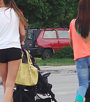 Hot young mom caught on the street
