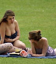 Lawn Party with Cleavage