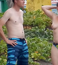 Beach exhibitionism mom
