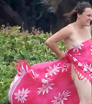 Beach exhibitionism mom