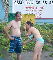 Beach exhibitionism mom