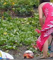 Beach exhibitionism mom