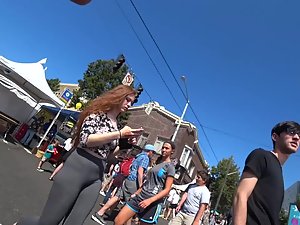 Teenage redhead with phat ass and skinny boyfriend - Voyeurs HD