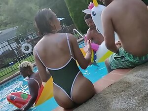 Asian friend is the hottest girl at a pool party