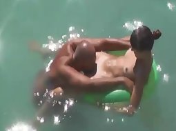 Pussy licking while they float
