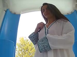 Hidden cam caught beautiful girl in a dirty public toilet
