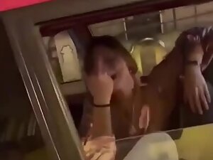 Jumping off the dick to give middle finger to voyeur