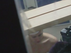 Peeping on naked girls in locker room