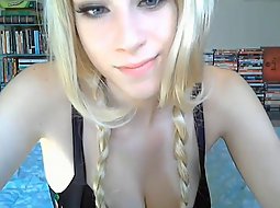 Young blonde shows it all on webcam