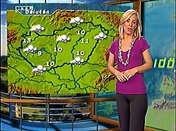 Weather girl shows a nice camel toe