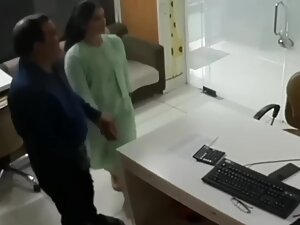 Bald boss caught fucking his secretary in his office