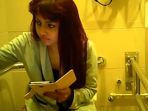 Hot face and sweet butt in public toilet