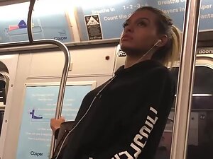 Kissable face and sweet ass in jeans spotted in train