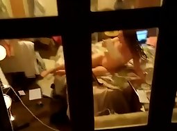 Nude girl fixes the bedding