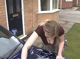 Girlfriend washing my car