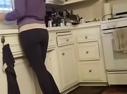 Spying wife do the housework