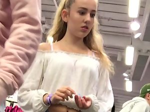 Girl's pussy and ass crack about to be split in half