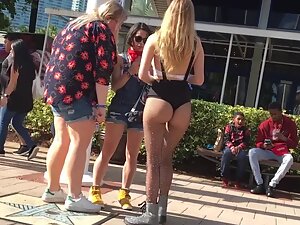 Slutty rave girl caught on street before the party
