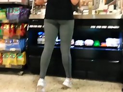 Cute girl in tights on tip toes