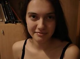 Gorgeous girl gives a blowjob