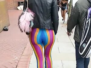 Butt asks for attention with rainbow colors