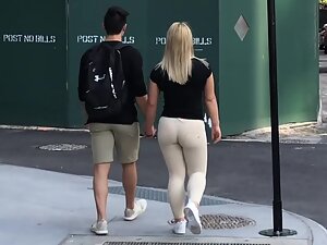 Sexy girl is much stronger than her boyfriend