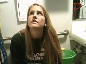 Hanging pussy lips caught by hidden cam in toilet