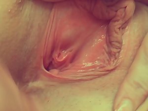 Cumshot for spread open pussy
