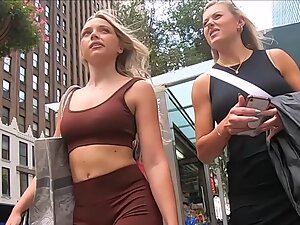 Fitness version of a sex bomb on the street