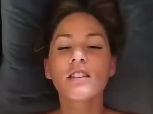 Cumshot on face makes her orgasm even better