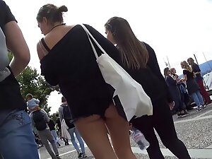 Shorts are practically penetrating her