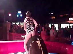 Hot ass on a mechanical bull