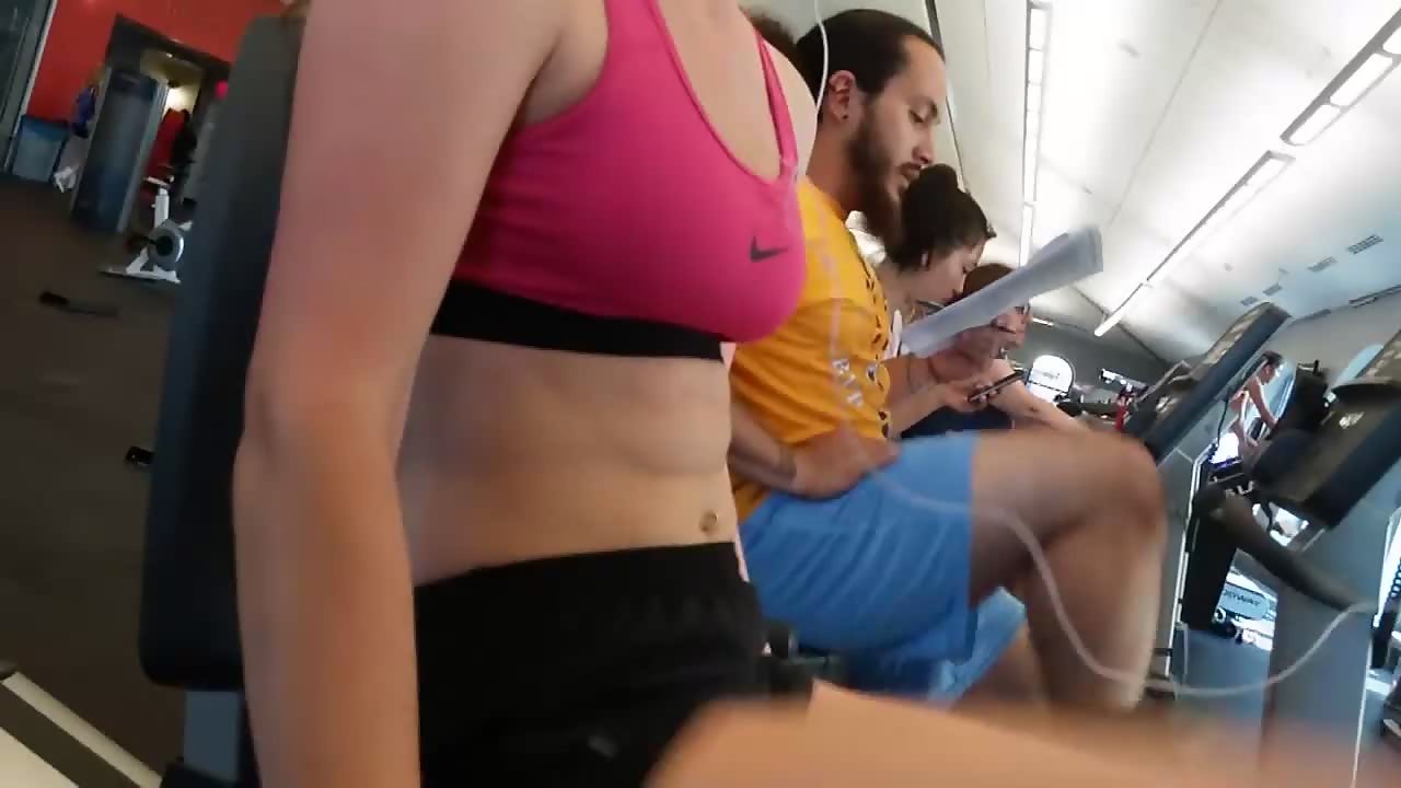 Gym voyeur peeping girls exercise and stretch