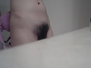 Biggest pubic bush is wet from shower