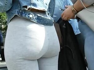 Tight ass and thong stand out in the group