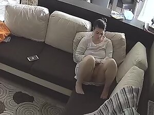 Hidden cam caught her with fingers in her pussy