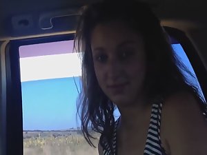 Girl got shy after blowjob in car