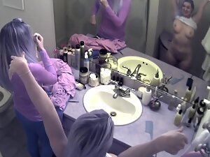 Hidden cam caught naked roommate dancing in bathroom
