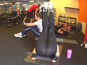 Sexually inviting exercise seen by gym voyeur