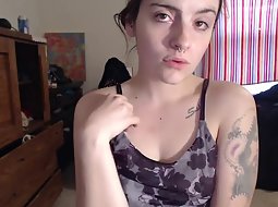 Alternative girl strips on webcam
